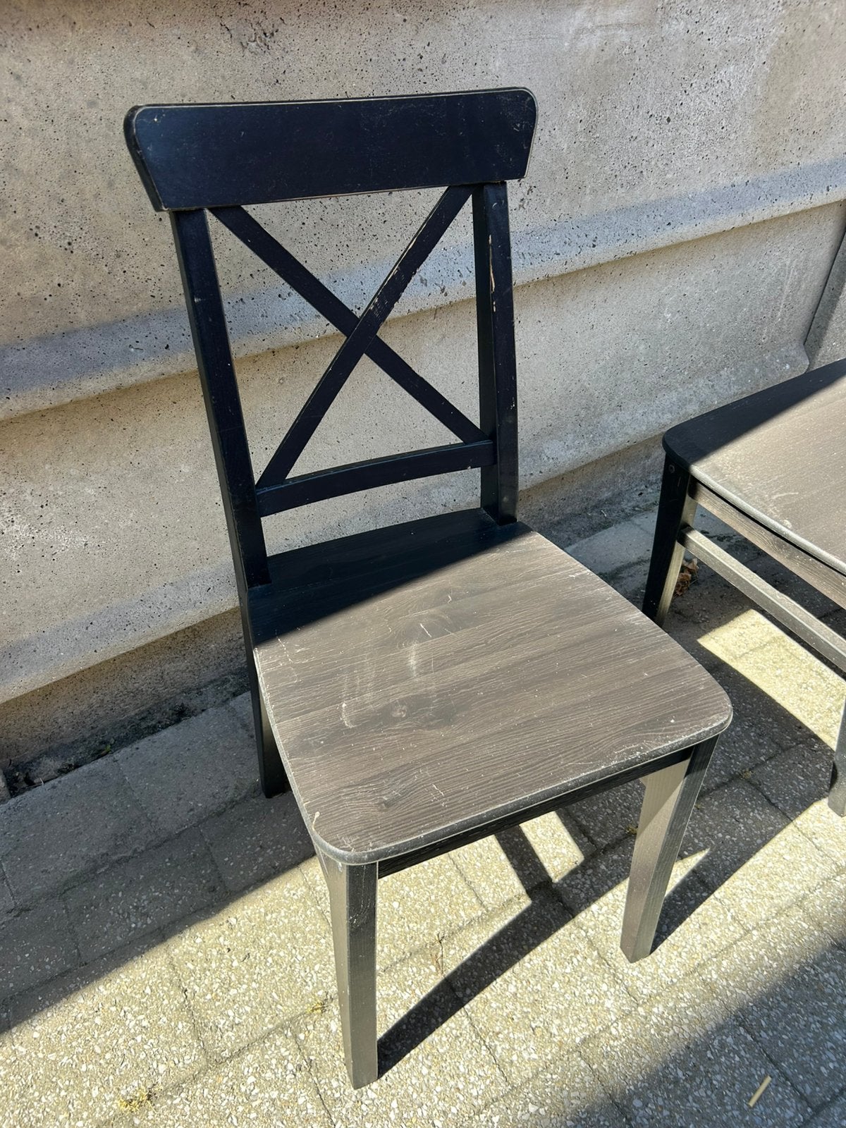 4 keukenstoelen te koop, Huis en Inrichting, Stoelen, Ophalen, Gebruikt, Zwart, Vier