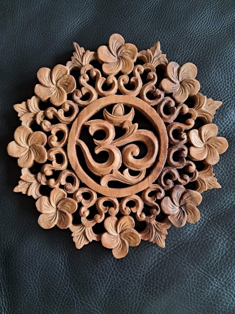 Over symbool/handgemaakt/Azië/India, Antiek en Kunst, Hout, Handgemaakt, Ophalen of Verzenden, Indonesië