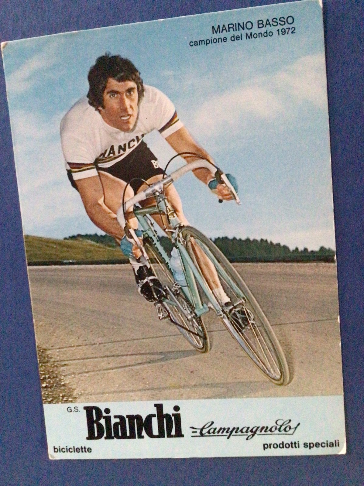Wielerkaart wk team bianchi moreno basso, Enlèvement ou Envoi, Comme neuf