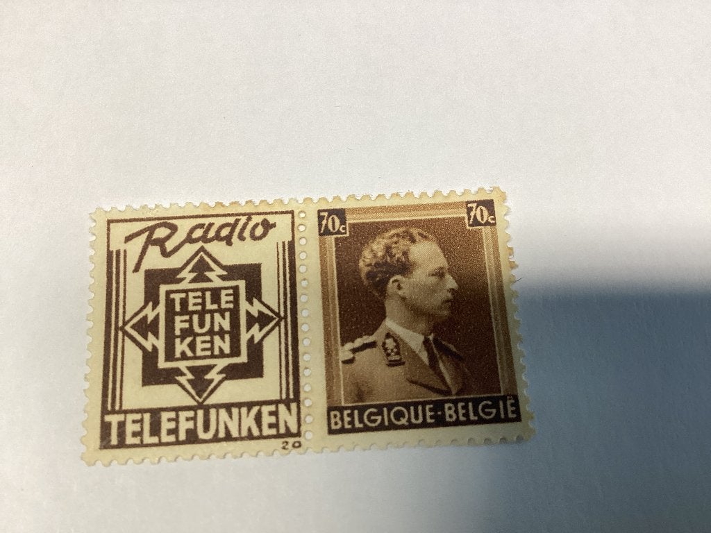 Oude postzegel 1936 Leopold 3 met reclame TELEFUNKEN, Frankeerzegel, Ophalen of Verzenden, Postfris, Postfris