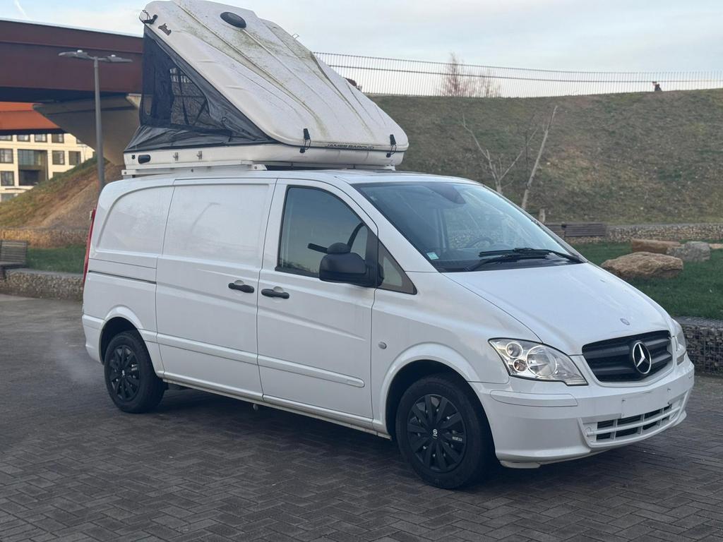 Mobile Home Mercedes Vito 2.2CDI Euro5 Airco Carplay 2013, Autos, Camionnettes & Utilitaires, Euro 5, Achat, Boîte manuelle, Noir