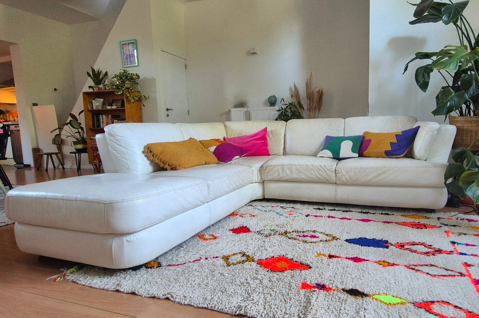 Gratis! witte lederen zetel Chateau d'Ax, Ophalen, Gebruikt, Leer