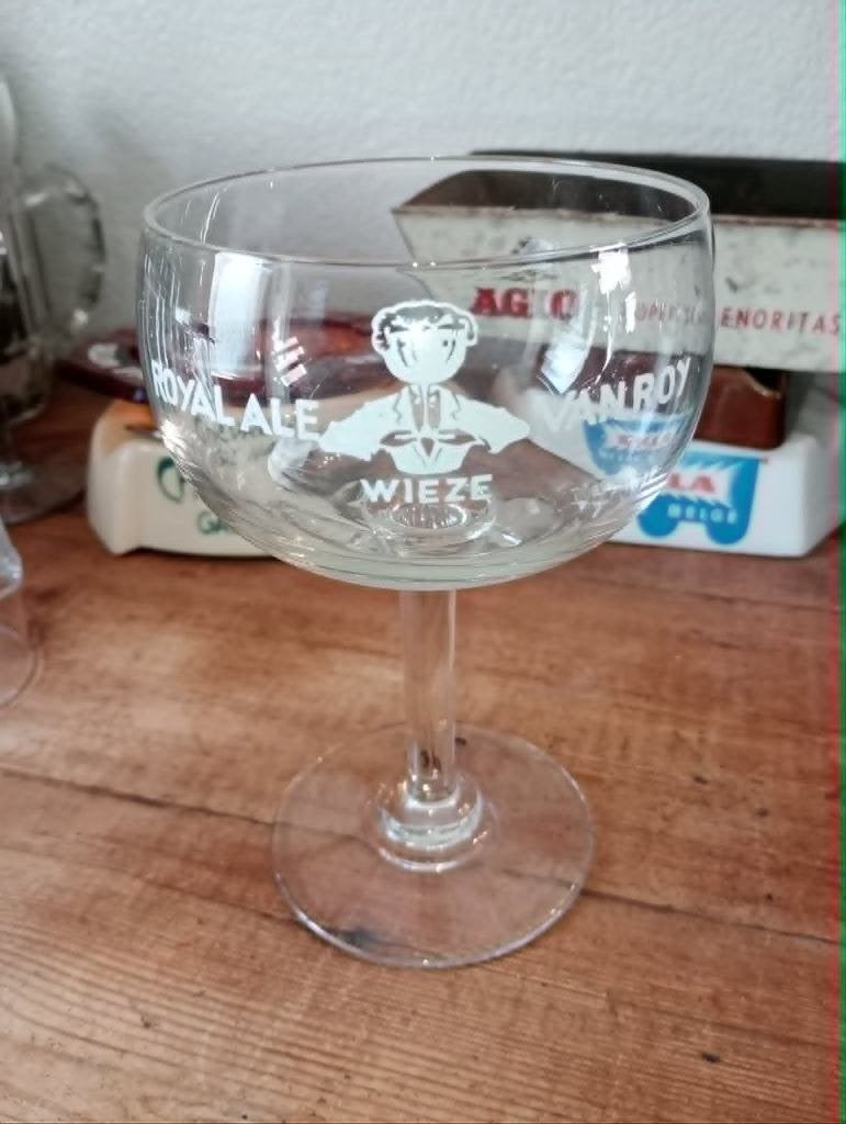 Brouwerij bier antiek glas Royal-Ale Wieze, Verzamelen, Ophalen of Verzenden, Zo goed als nieuw, Glas of Glazen, Overige merken