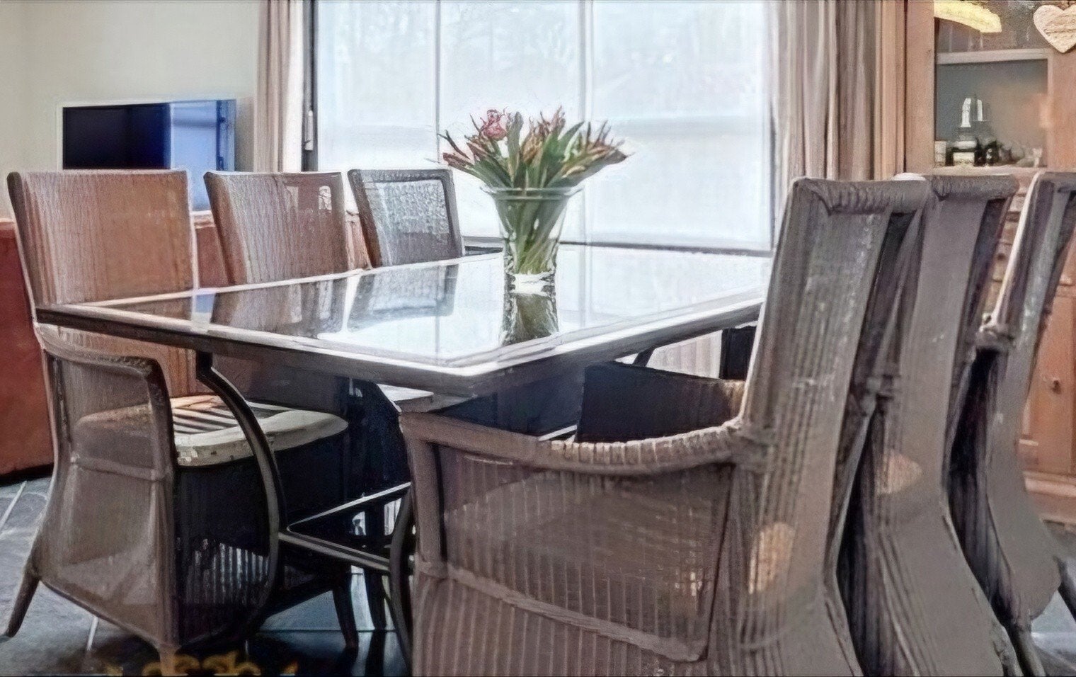 Eettafel met 6 stoelen, Huis en Inrichting, Tafels | Eettafels, Ophalen, Gebruikt, Vijf personen of meer