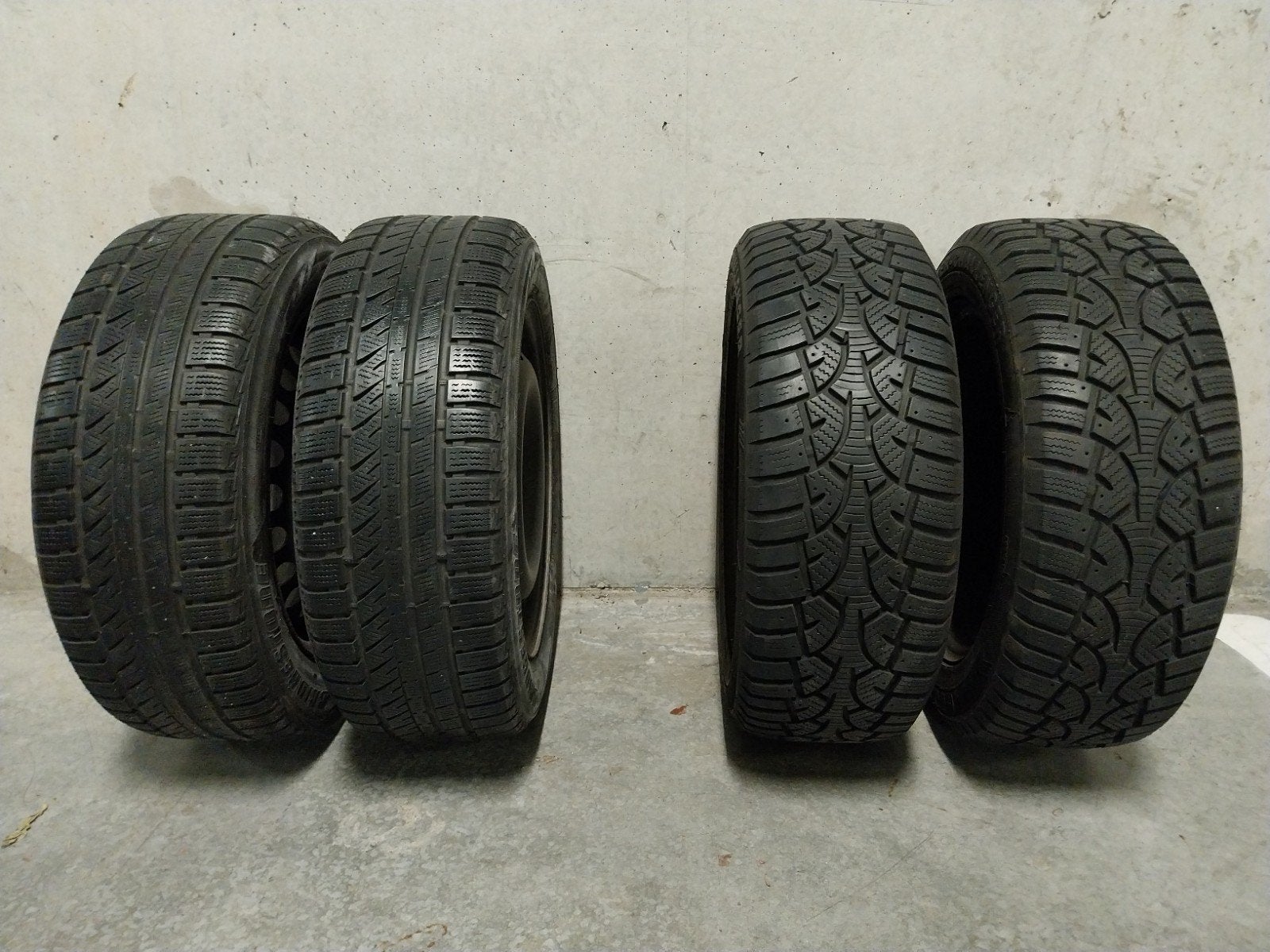 4 pneus hiver 205/55 R16 91H avec jantes acier, Auto-onderdelen, Banden en Velgen, Ophalen, 16 inch, Winterbanden, Banden en Velgen
