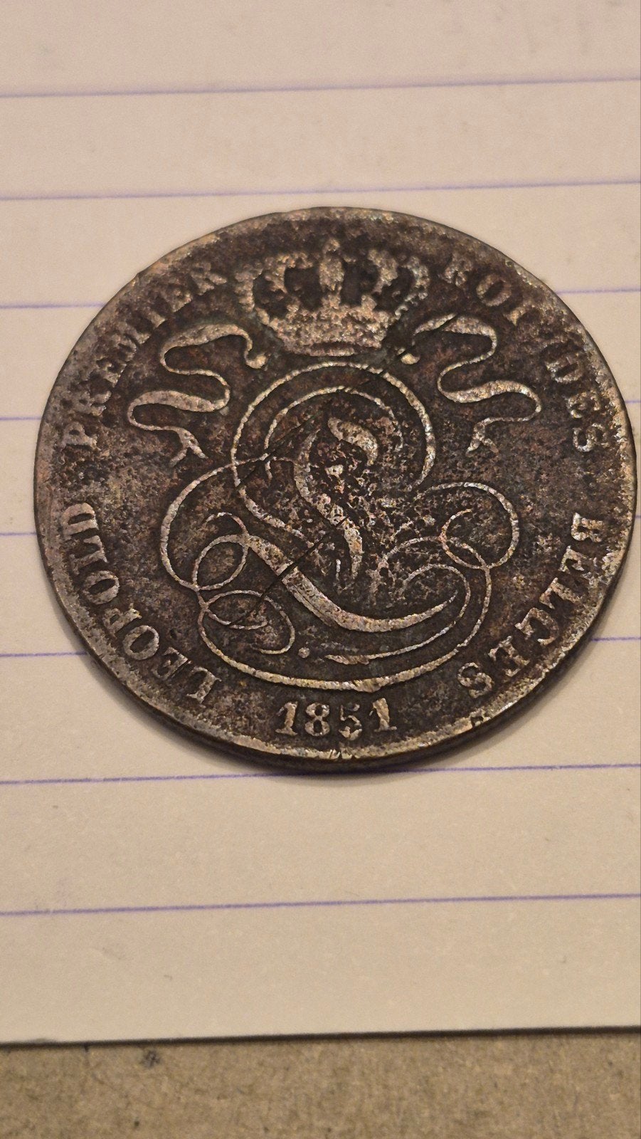 5 centiem koper leopold 1 van 1851, Timbres & Monnaies, Monnaies | Belgique, Enlèvement ou Envoi, Autre, Monnaie en vrac