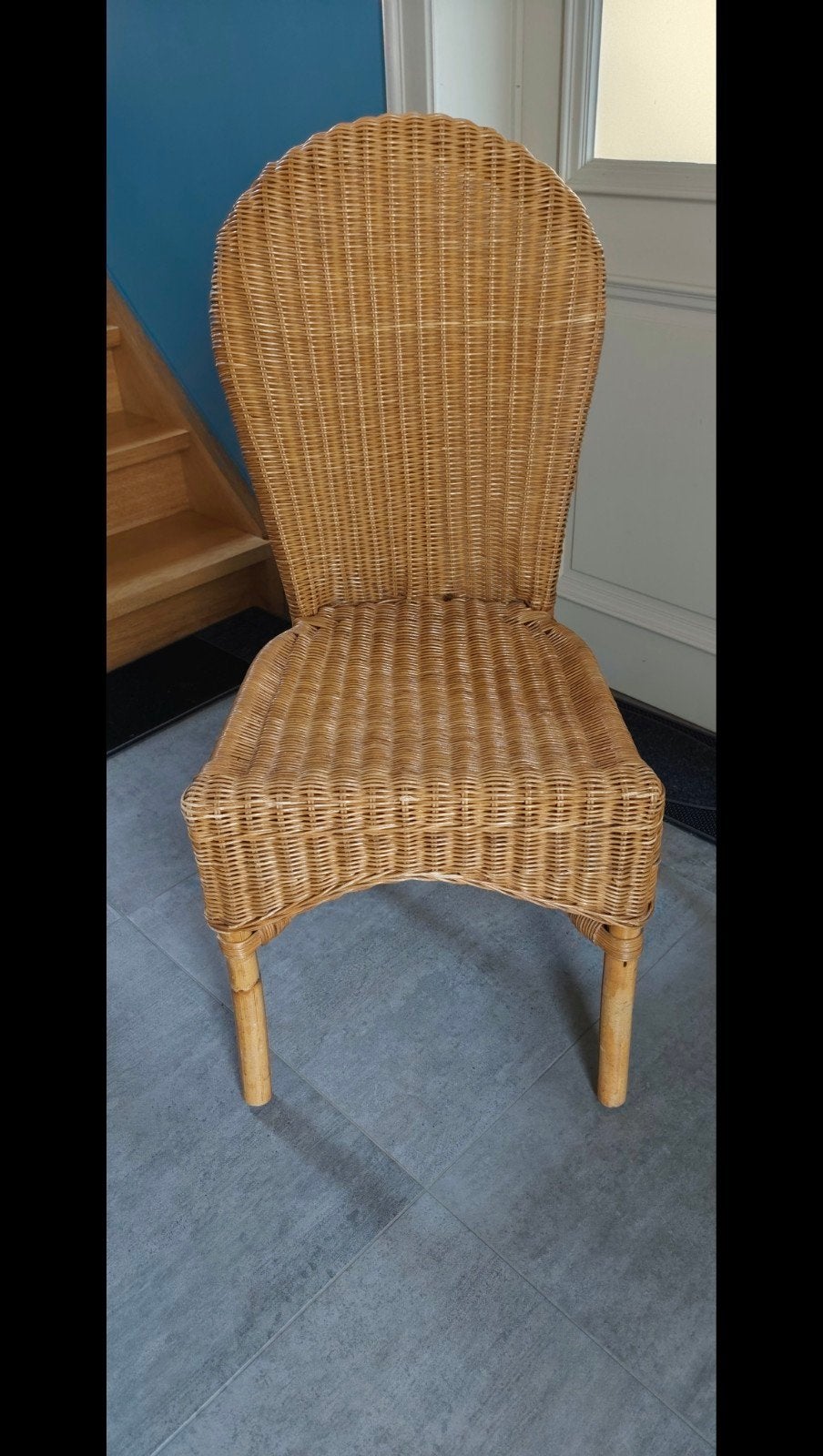 vintage rotan stoel boho, Maison & Meubles, Osier ou Rotin, Autres couleurs, Comme neuf, Enlèvement