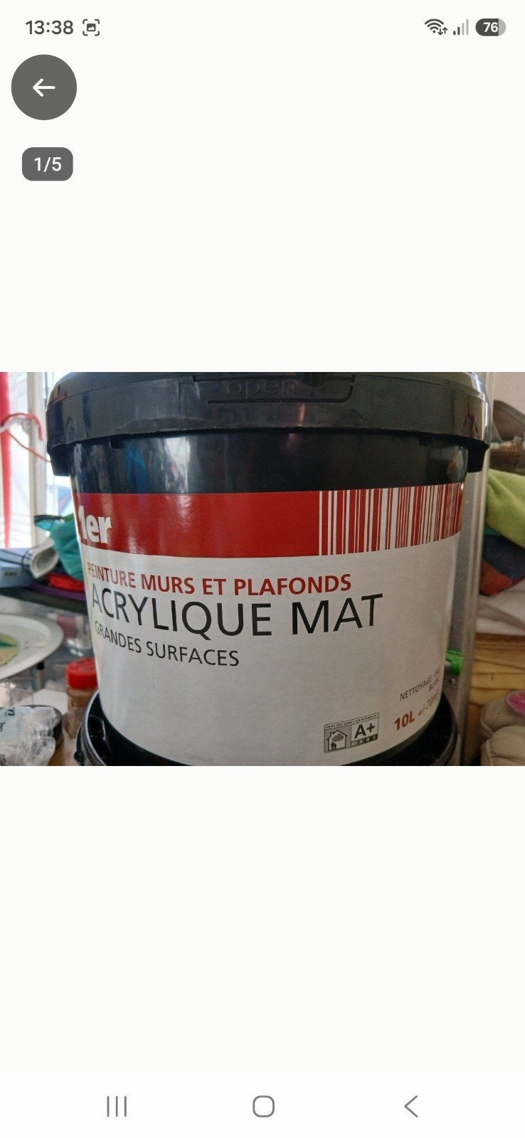 PEINTURE ACRYL 3 SCEAUX DE 10 L PRIX 25 EUR / PIÈCE, Enlèvement, Peinture