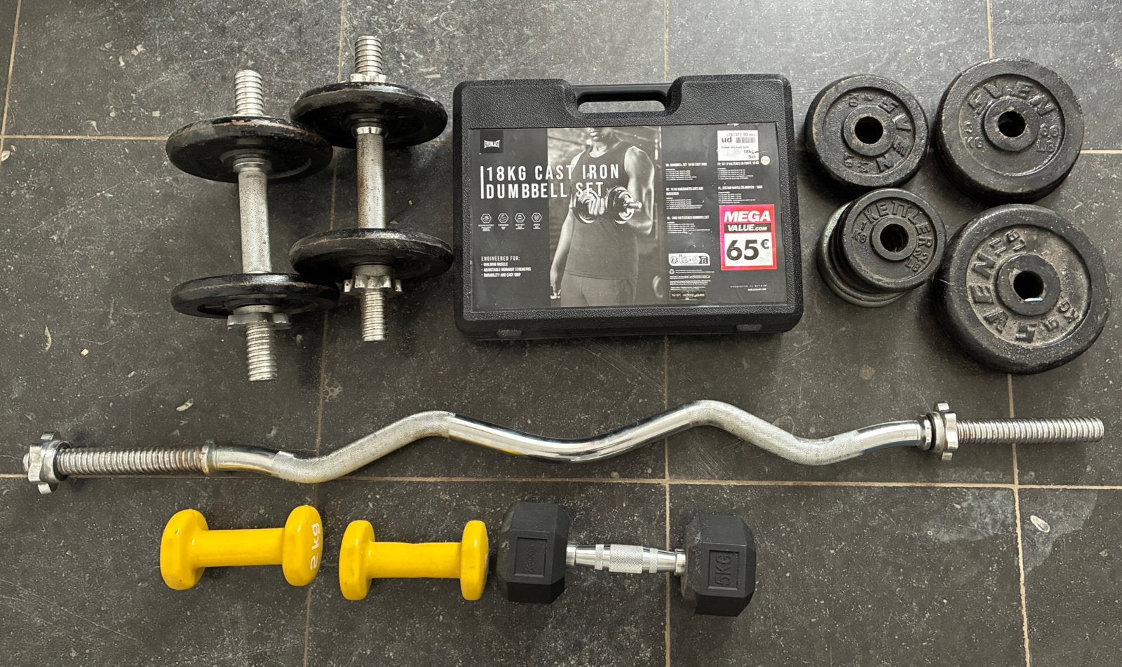 Ensemble complet d’haltères pour biceps/triceps, Enlèvement, Utilisé, Bras, Set d’haltères