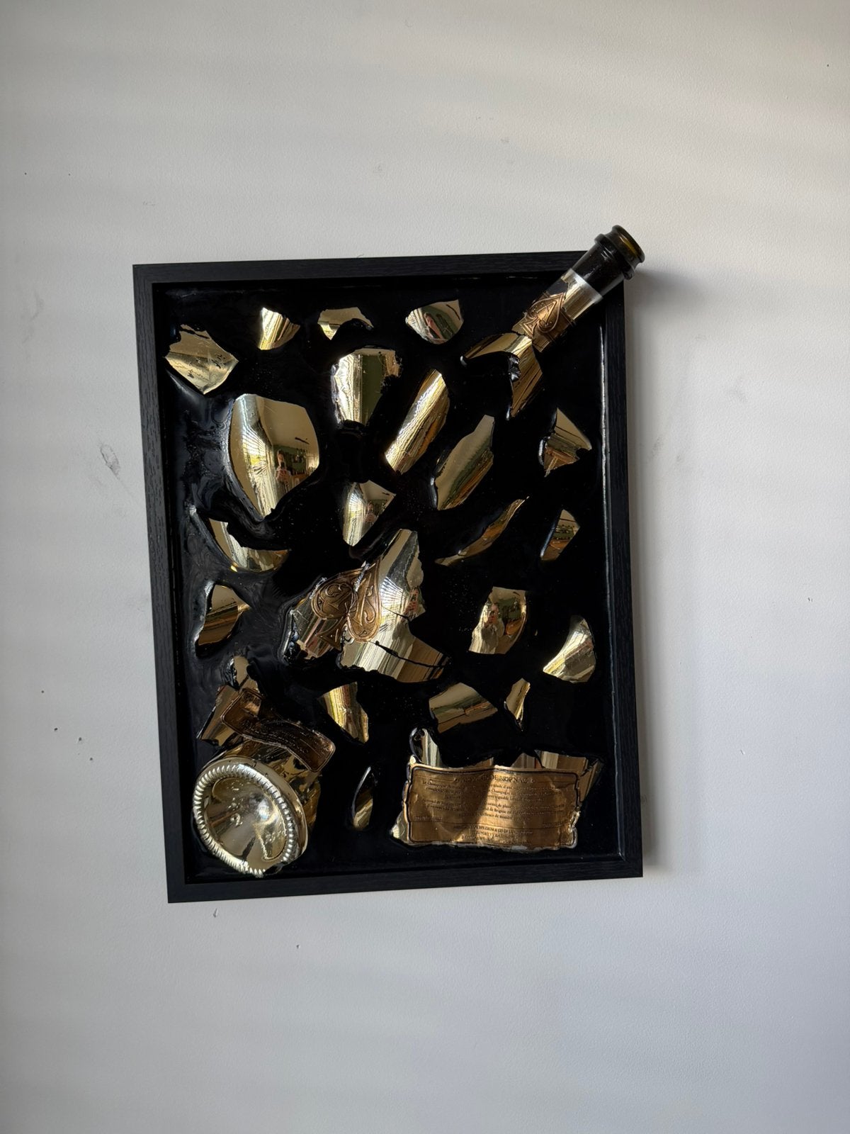 Epoxy kader met fles armand de brignac, Antiek en Kunst, Ophalen of Verzenden