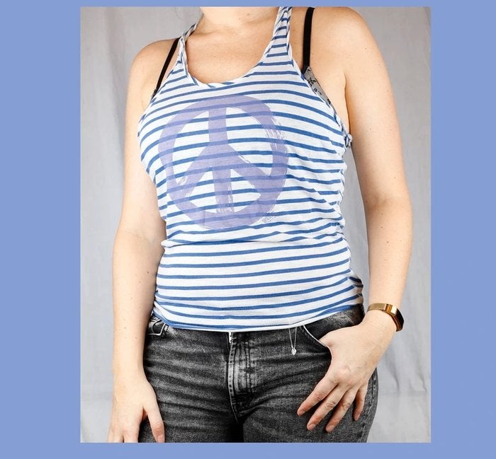 Gestreept topje van Pink - Maat medium, Enlèvement ou Envoi, Taille 34 (XS) ou plus petite, Bleu