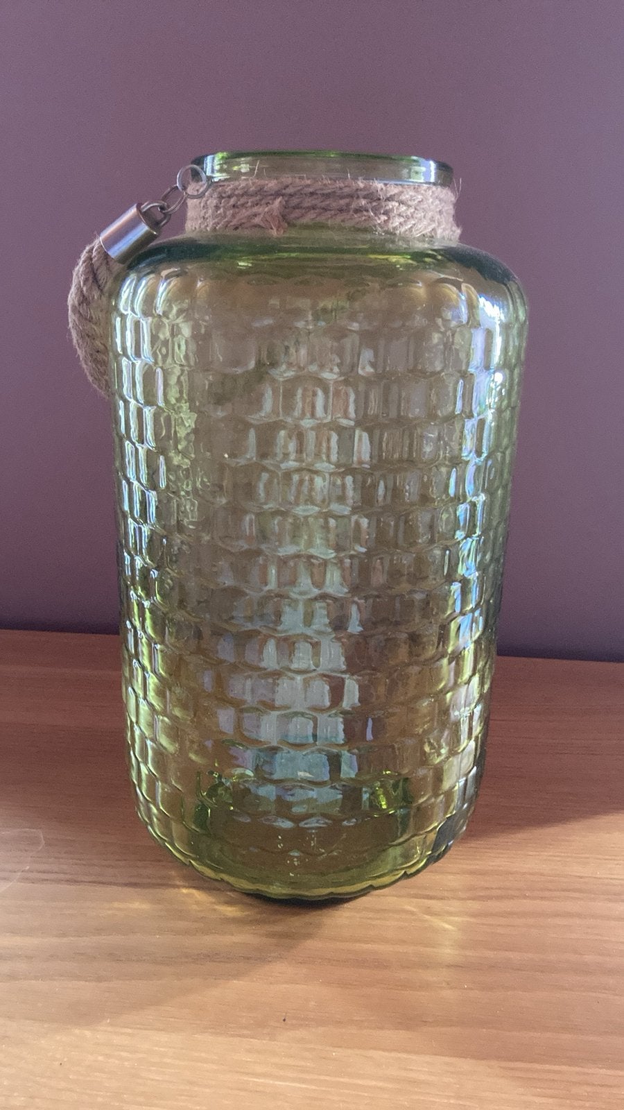 Groene vaas, 47 cm, Comme neuf, Verre, Convient pour fleurs séchées