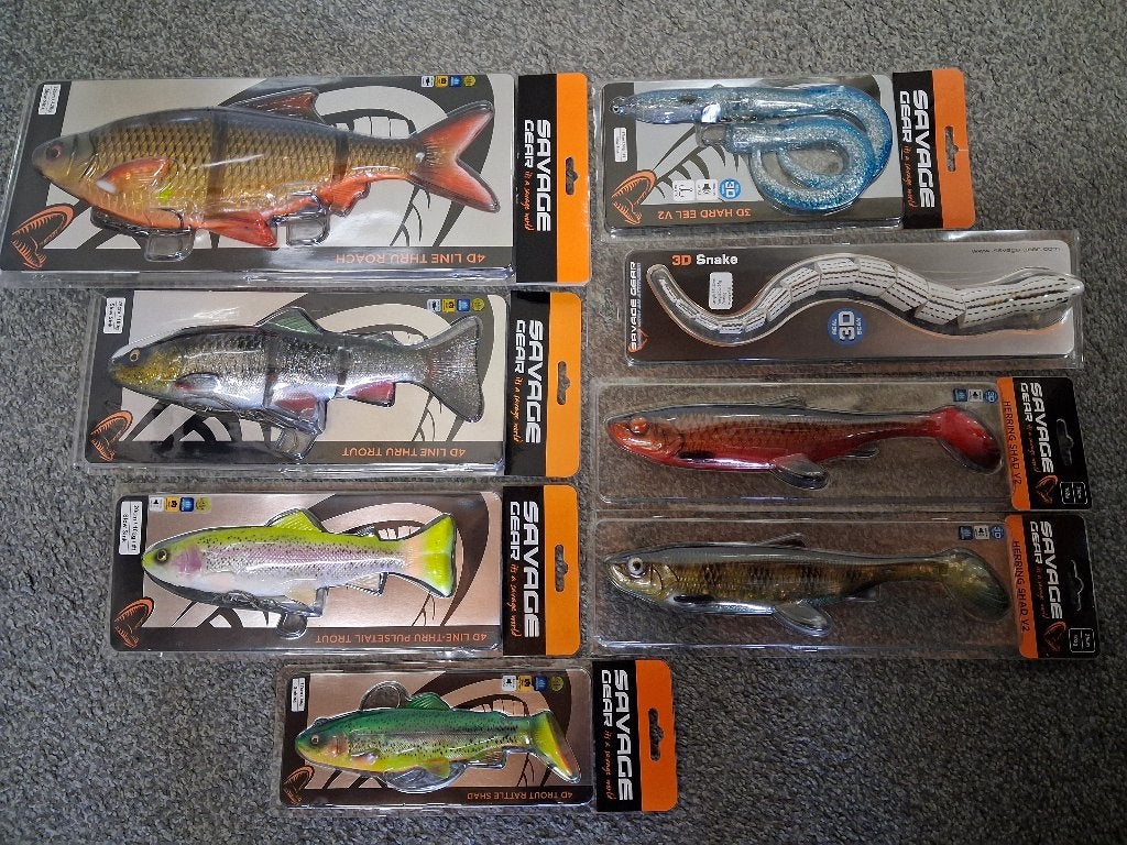 Pakket met Savage Gear (BIG) Baits...alles is nieuw!, Sports nautiques & Bateaux, Pêche à la ligne | Poissons prédateurs, Enlèvement ou Envoi