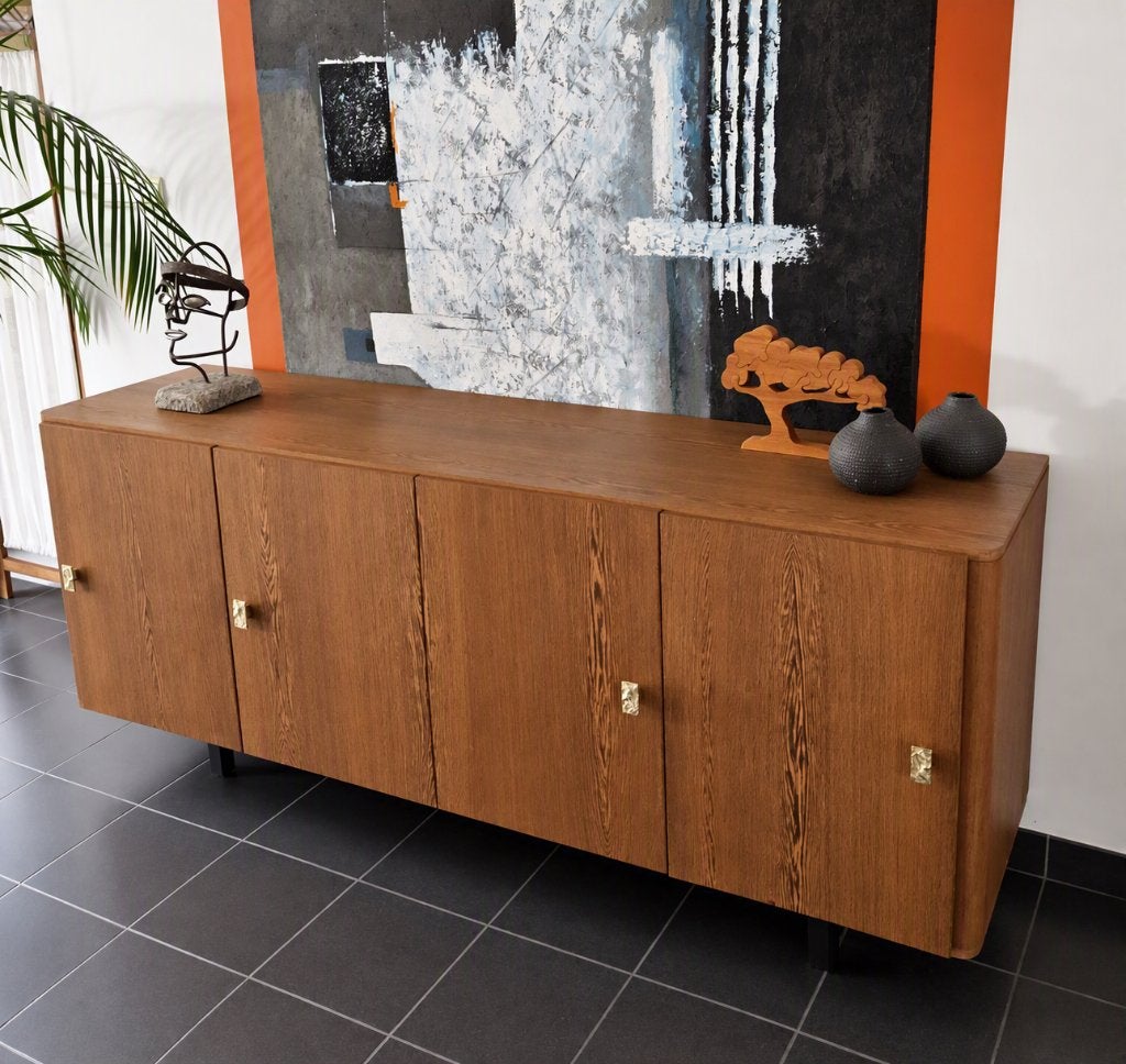 Buffet vintage en placage wengé brun chaud, années 1960, Enlèvement