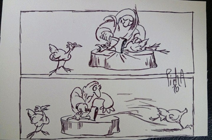 Picha. Auteur van B.D. Originele tekening uit 1970., Ophalen of Verzenden