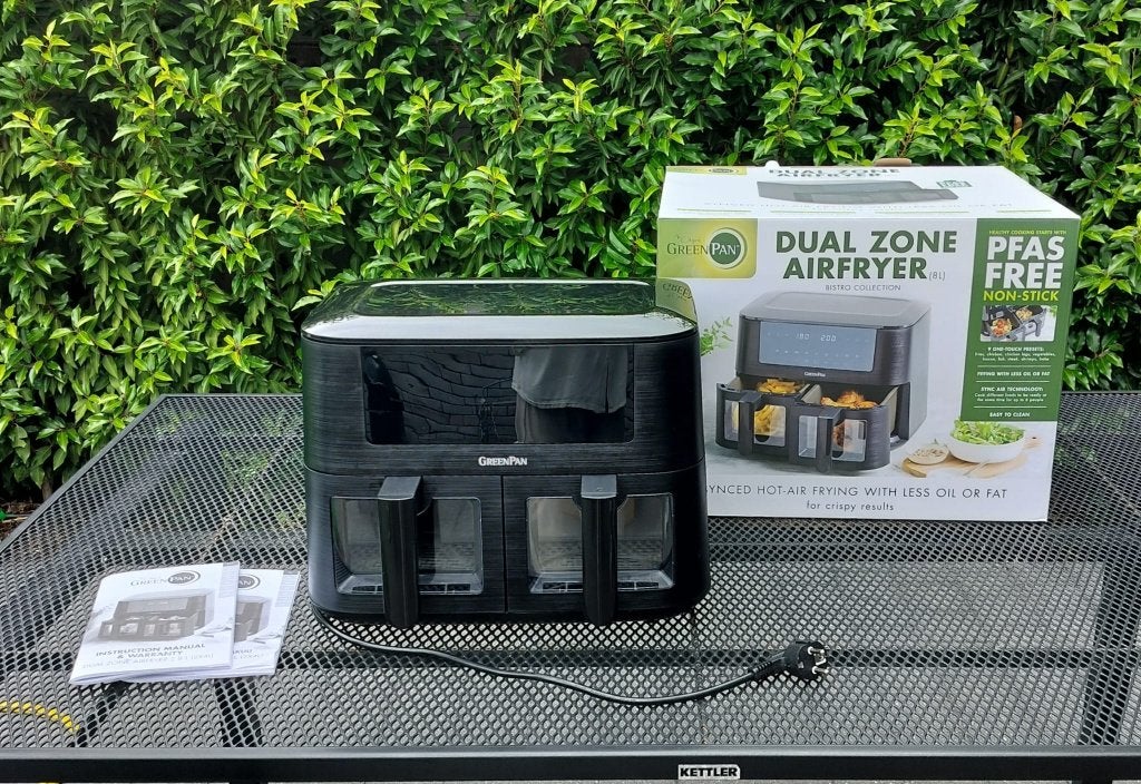 Greenpan bistro dual zone airfryer, Ophalen, Zo goed als nieuw, Airfryer, 1000 t/m 1499 gram