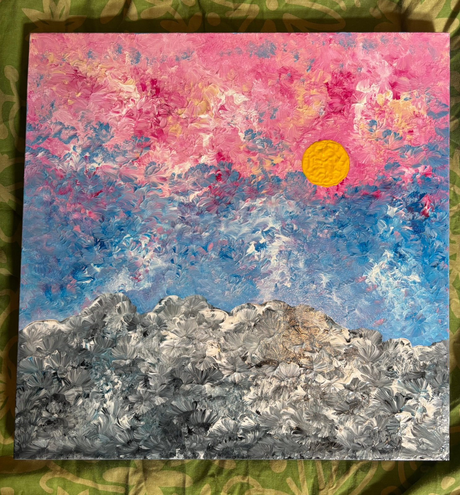 Peinture acrylique sur toile a vendre, Enlèvement