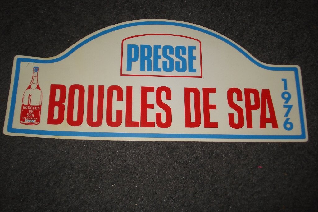 Plaque de rallye boucles de spa 1976 presse, Autos, Particulier, Achat