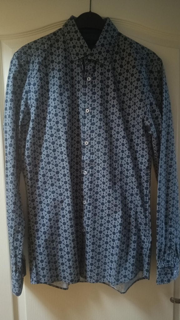 Hemd lange mouw blauw, Ophalen, Gedragen, Blauw, WE