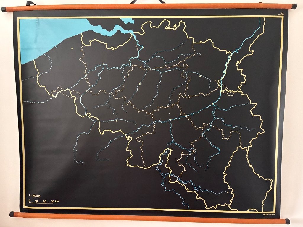 Vintage kaart België, Boeken, Atlassen en Landkaarten, Ophalen, 1800 tot 2000, België, Landkaart
