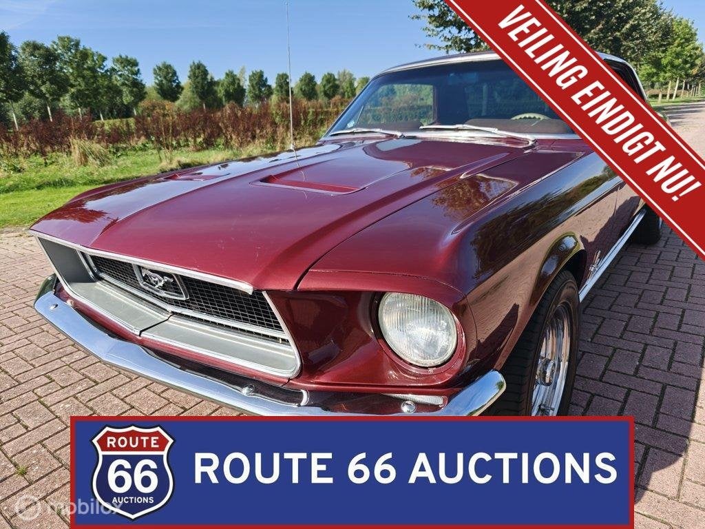 Ford Mustang Hardtop C-Code | 1968 | Route 66 Auctions, Auto's, Zwart, Bedrijf, Handgeschakeld, Overige carrosserie