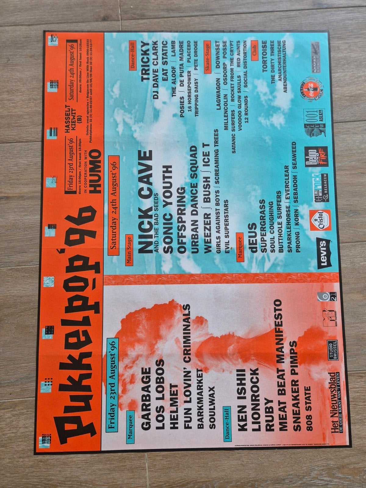 Poster Pukkelpop 1996, Verzamelen, Ophalen of Verzenden, Zo goed als nieuw, Muziek