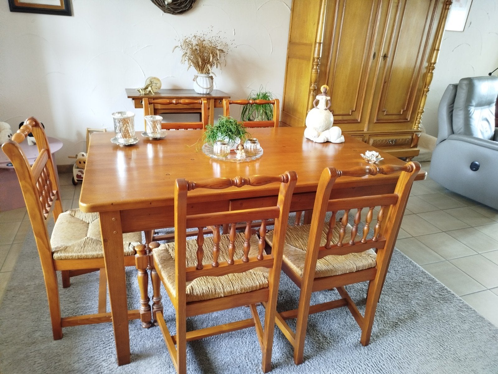 eetkamertafel met 6 stoelen, Ophalen