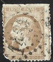 1 Postzegel Frankrijk 1853 Napoléon III (EMPIRE FRANC), Postzegels en Munten, Ophalen of Verzenden, Gestempeld