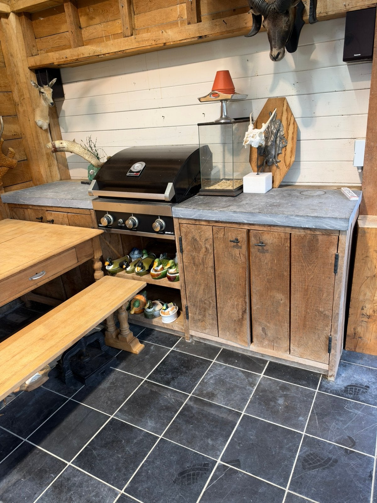 Te koop eiken hout , oude arduin blad 2 stuks en zo, Tuin en Terras, Ophalen, Zo goed als nieuw