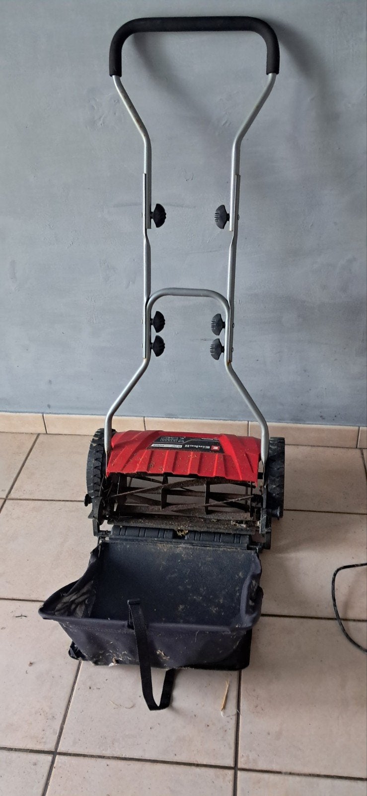 Handmatige grasmaaier en onkruidbrander, Tuin en Terras, Grasmaaiers, Ophalen, Gebruikt, Handgrasmaaier, Opvangzak