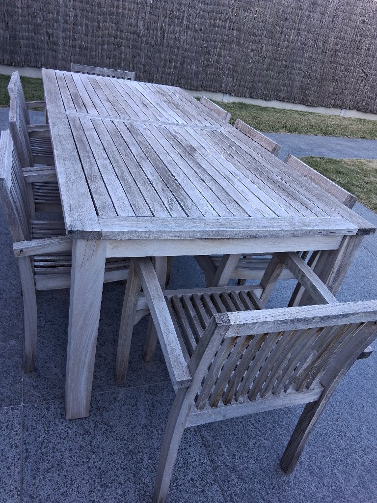 Teak tuinset, Ophalen, Gebruikt, Teakhout, 8 zitplaatsen