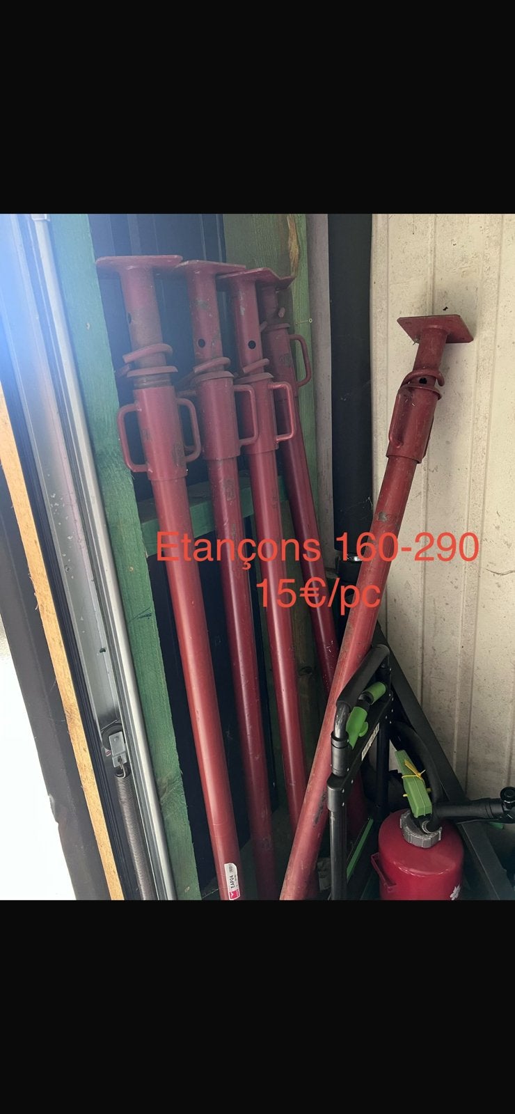 5x Etancons 160-290, Doe-het-zelf en Bouw, Steigers, Ophalen, Zo goed als nieuw