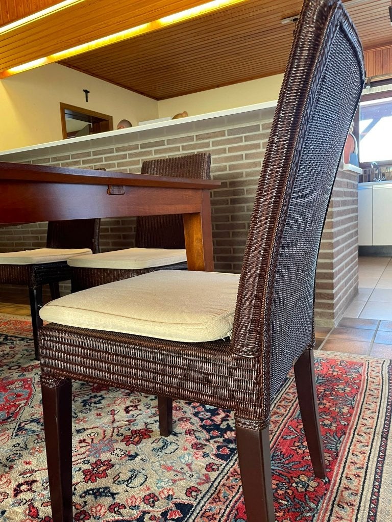 Massief houten uitschuifbare eettafel met 6 stoelen, Cinq personnes ou plus, Klassiek, Enlèvement, Utilisé