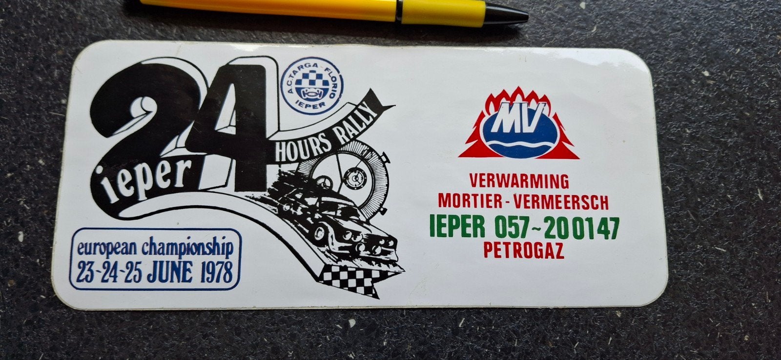 Autocollant rallye automobile 24 Heures d'Ypres 1978, Enlèvement ou Envoi, Comme neuf, Voiture ou Moto