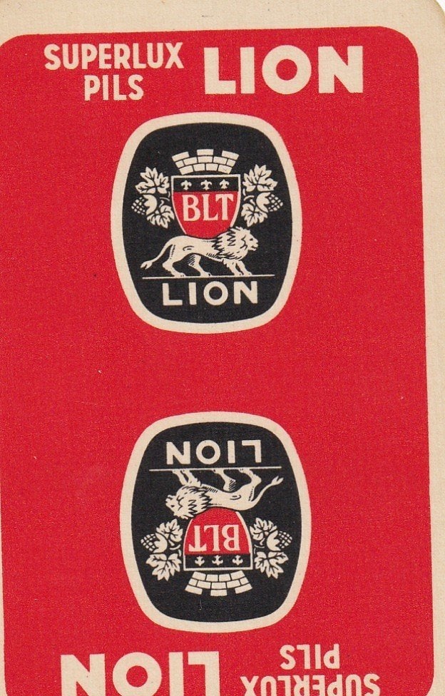 B 116 / S K LION  SUPERLUX  PILS, Verzamelen, Speelkaarten, Jokers en Kwartetten, Ophalen of Verzenden, Zo goed als nieuw, Speelkaart(en)