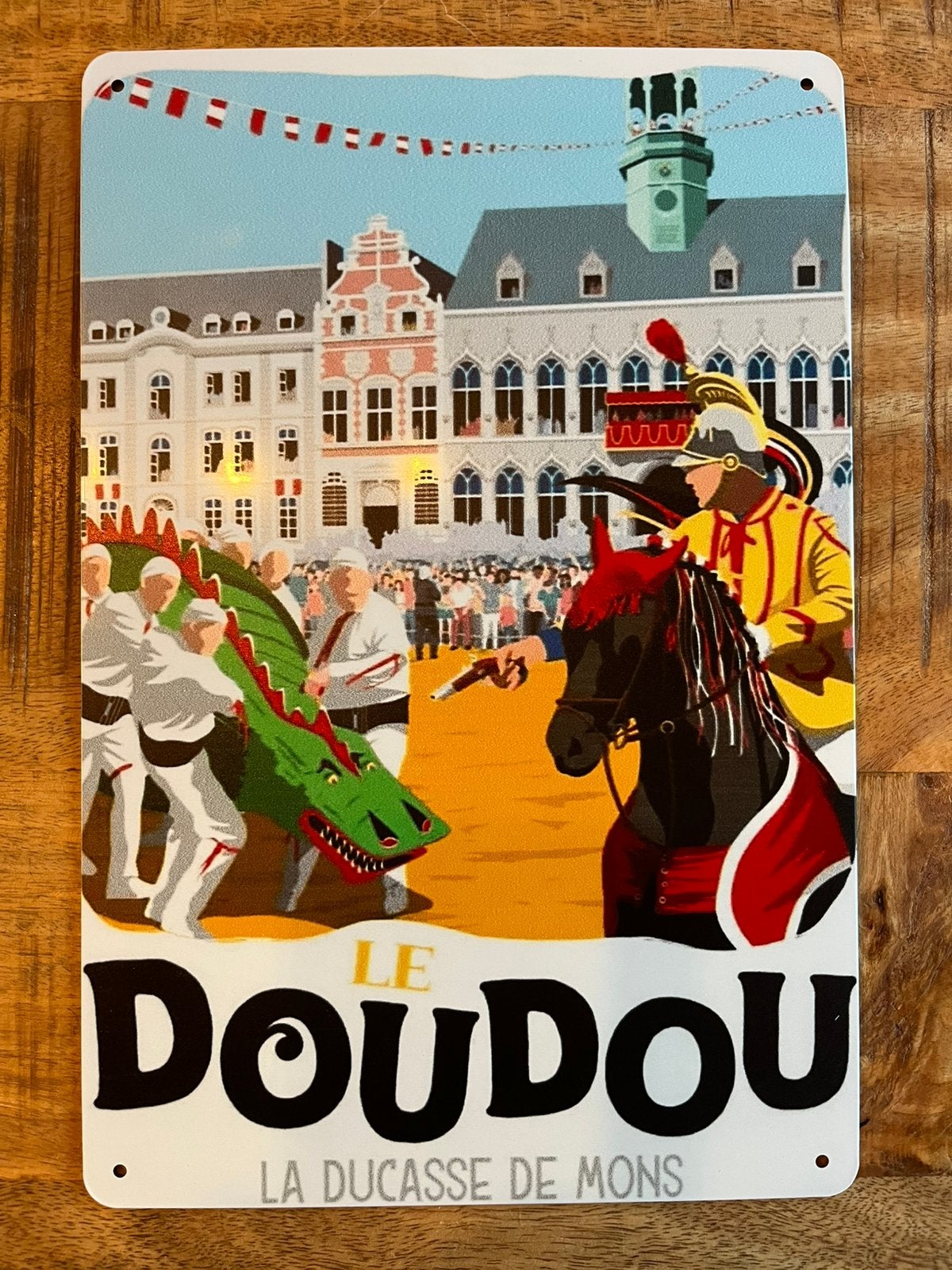 Plaque metallique Doudou mons, Collections, Enlèvement ou Envoi, Comme neuf