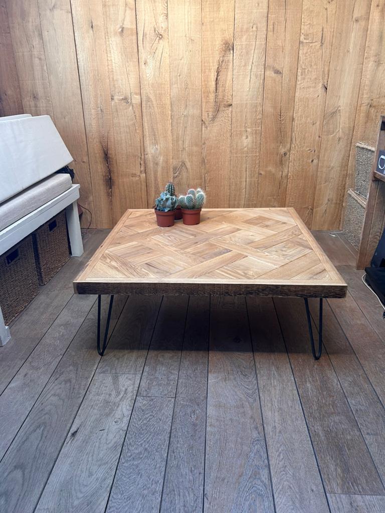 Handgemaakte salontafel - EIK, Neuf, Moins de 50 cm, Enlèvement ou Envoi, Chêne