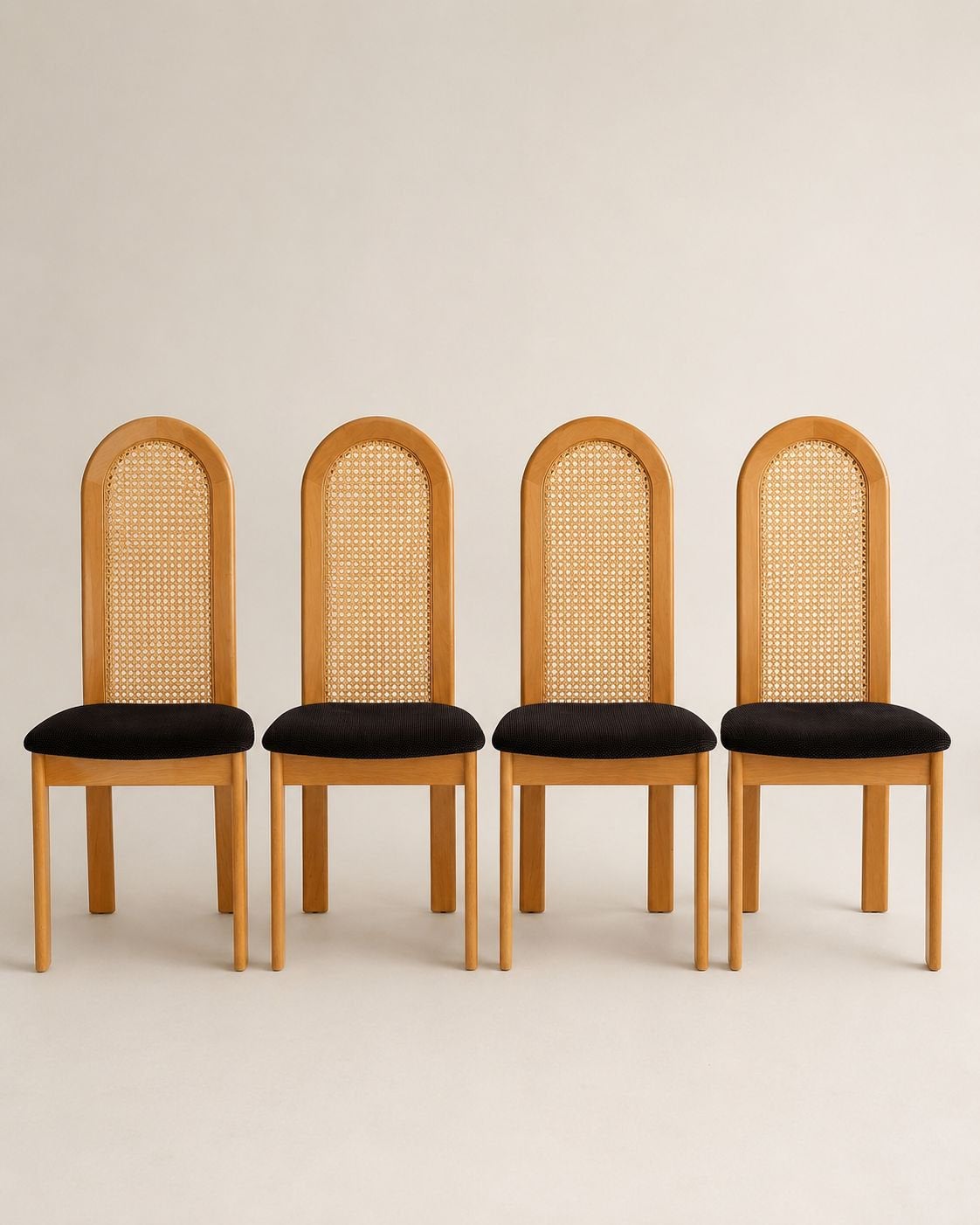 Set van 4 originele Lübke stoelen, Huis en Inrichting, Ophalen, Gebruikt, Bruin, Vier