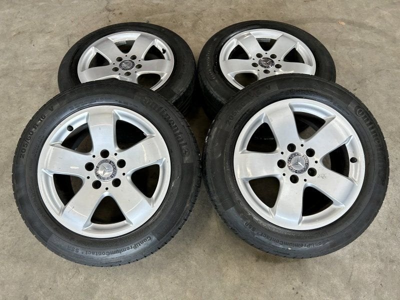 16 inch originele velgen + zomerbanden Mercedes E klasse W21, Pneus et Jantes, 16 pouces, Pneus été, -