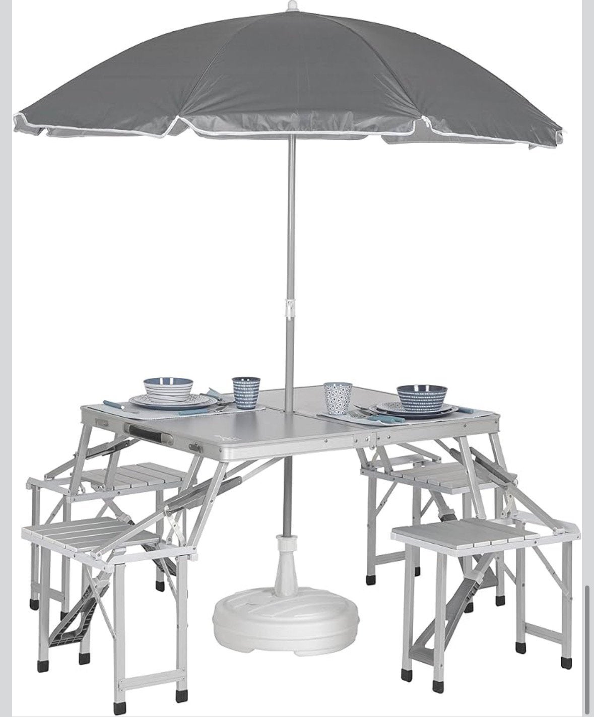 Inklapbare picknicktafel met stoelen, Caravans en Kamperen, Ophalen, Zo goed als nieuw