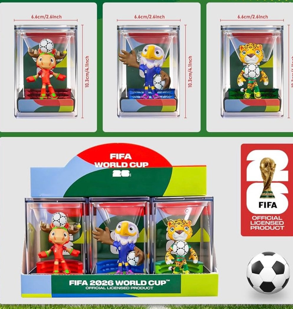 FIFA 2026 official licensed mascottes (3x) SET A sealed, Verzamelen, Ophalen, Nieuw, Beeldje of Poppetje
