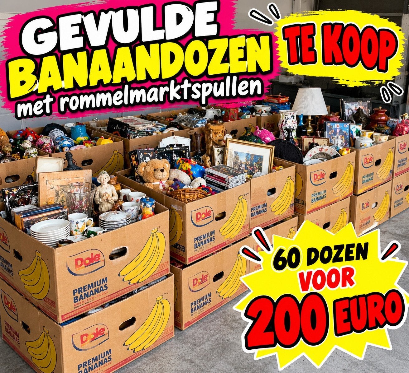 gevulde banaandozen, Diversen, Ophalen