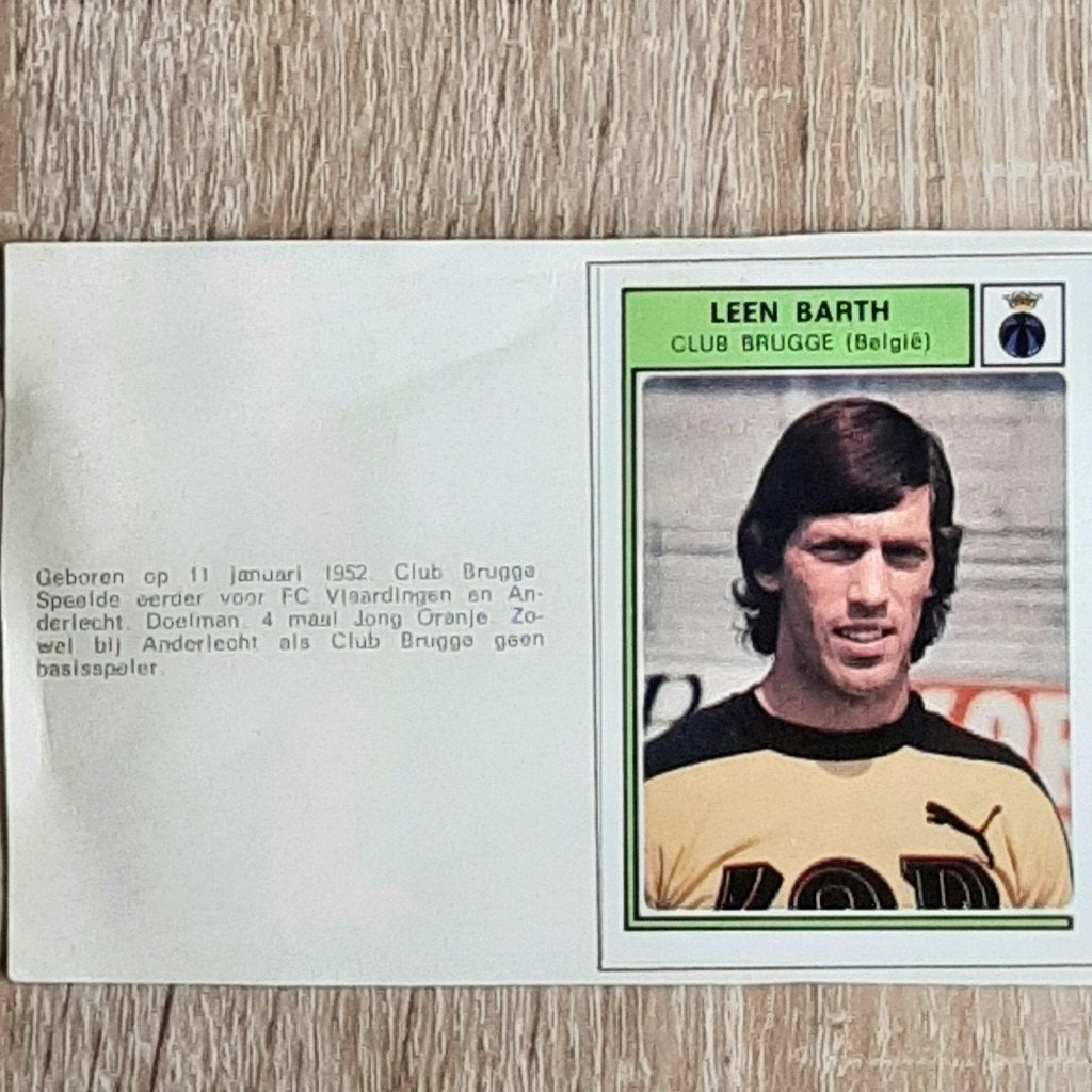 Voetbalplaatje Leen Barth Club Brugge Belgie., Verzamelen, Verzenden, Gebruikt, Poster, Plaatje of Sticker