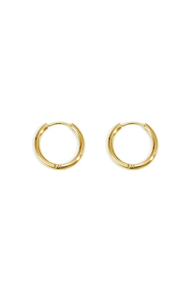 Oorbellen Little Hoops 1,6cm Goud kleur Stainless Steel, Bijoux, Sacs & Beauté, Enlèvement ou Envoi, Neuf, Or, Or