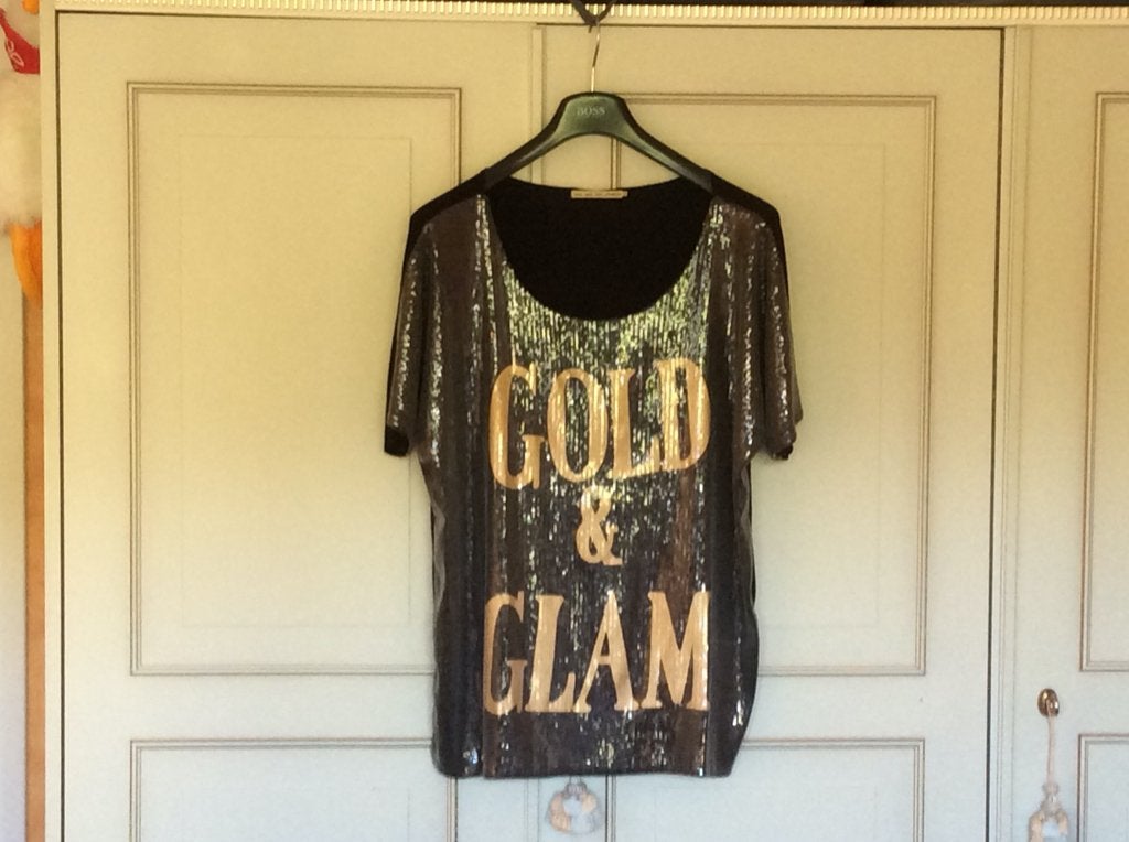 Blous in glitter    ( GOLD FLAM ), Kleding | Dames, Ophalen, Nieuw, Zwart