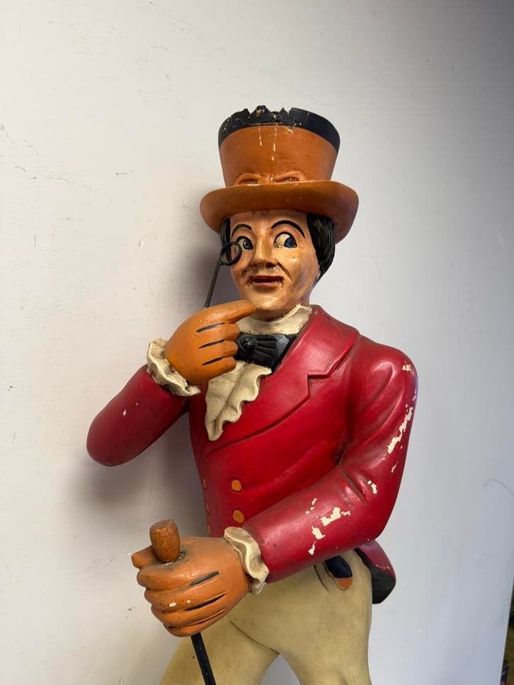 Vintage Johnnie Walker reclamebeeld, man met monocle
