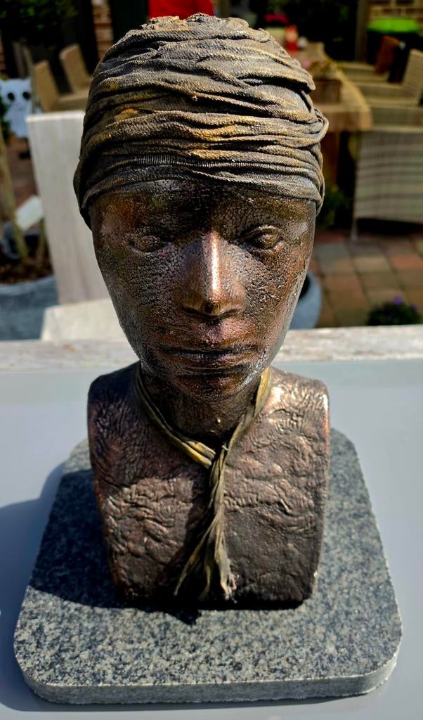 Mooi handgemaakt beeld papier maché, Verzamelen, Ophalen of Verzenden, Gebruikt, Mens