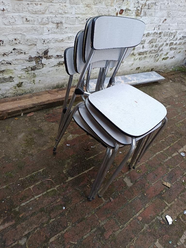 Chaise formica, Maison & Meubles, Chaises, Utilisé, Quatre, Bois, Métal, Autres matériaux, Autres couleurs, Enlèvement