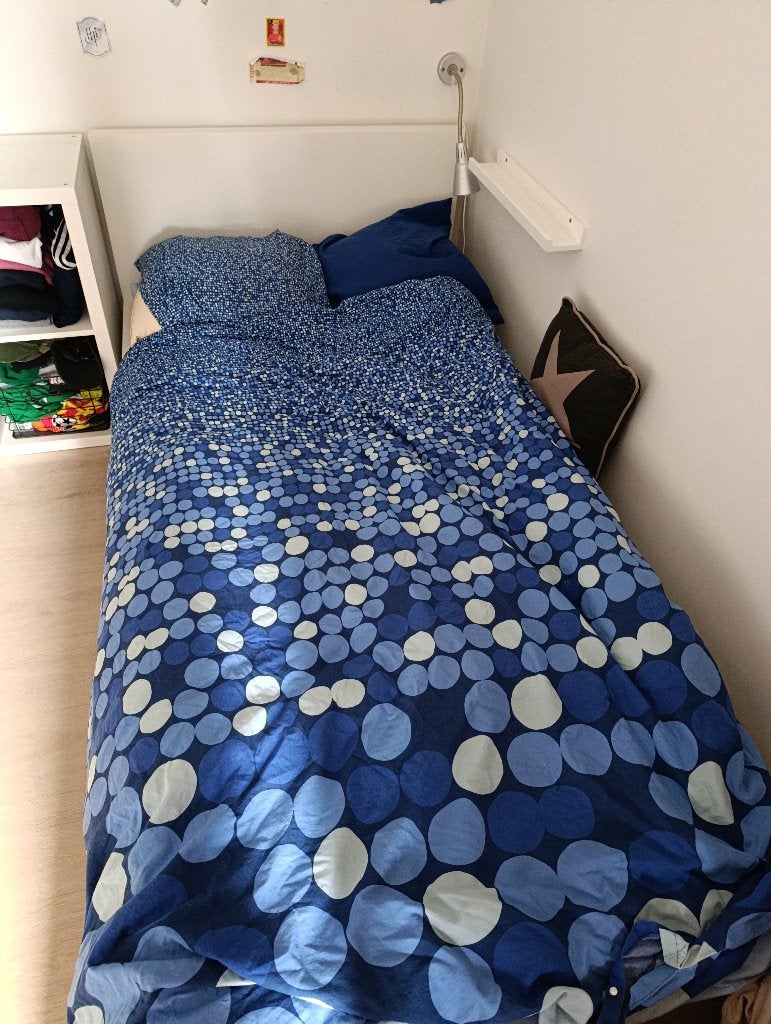 Ikea (Malm) 90 x 200 cm wit bedframe, Ophalen, Gebruikt, 90 cm, Eenpersoons