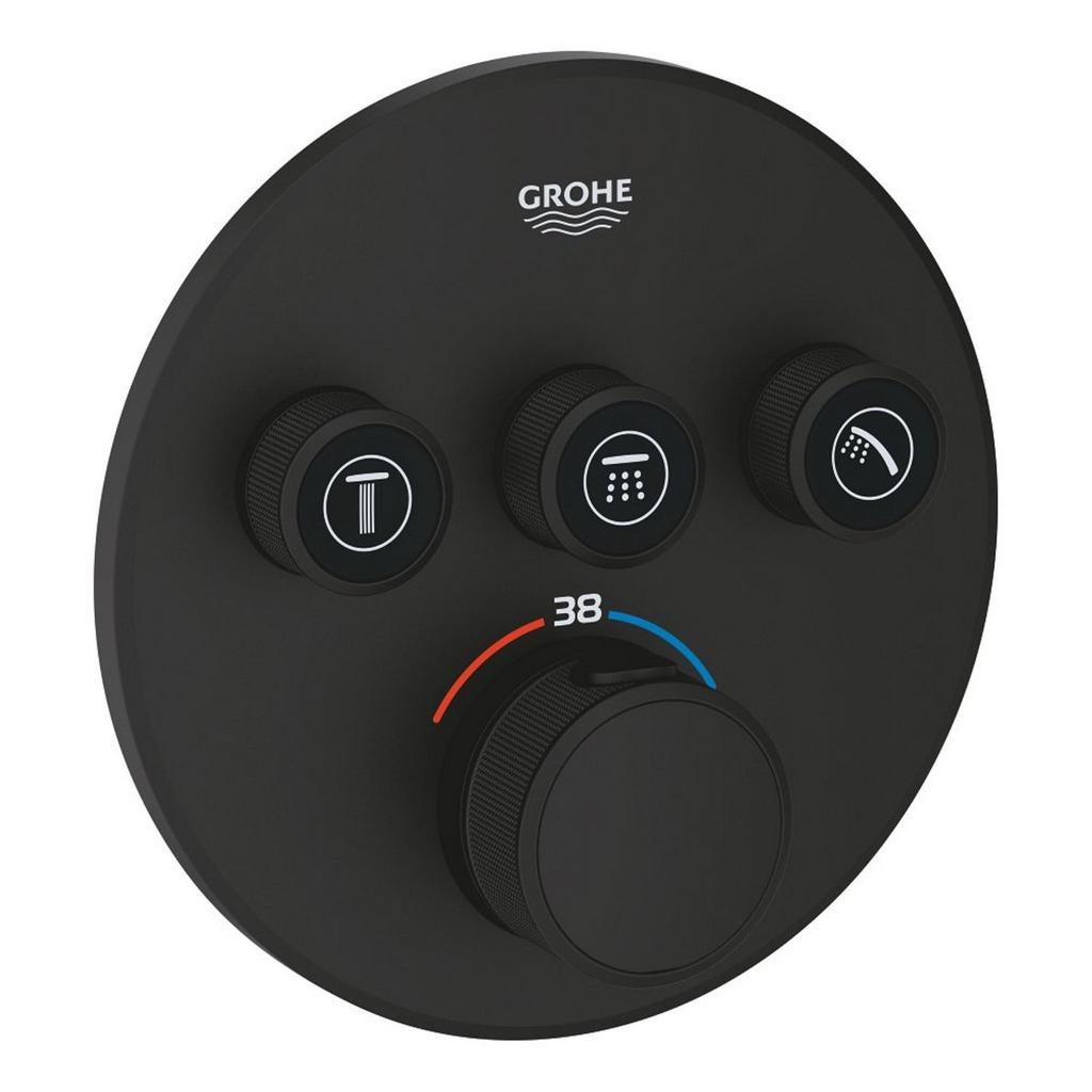 Grohe Grohterm afdekset inbouwthermostaat in mat zwart, Enlèvement ou Envoi